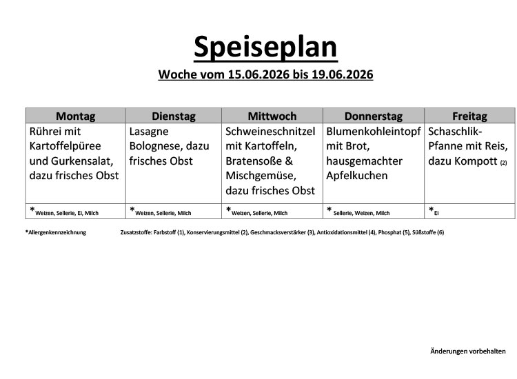 Speiseplan 22 7