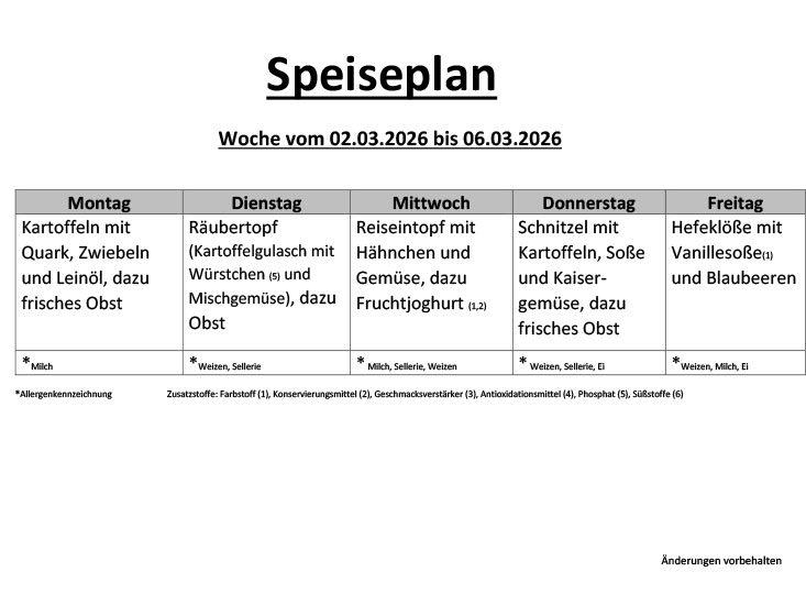 Speiseplan 5 8