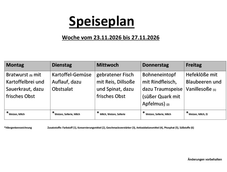 Speiseplan 23 11