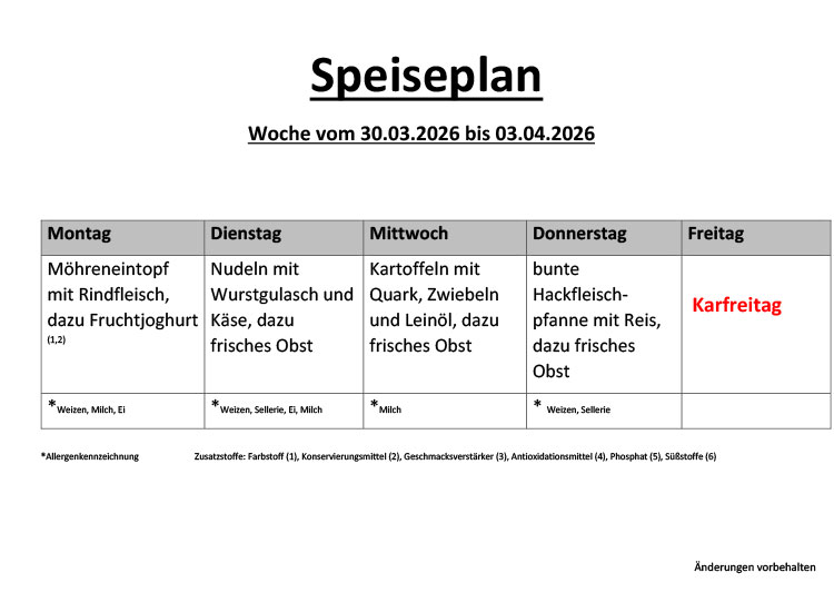 Speiseplan 31 3
